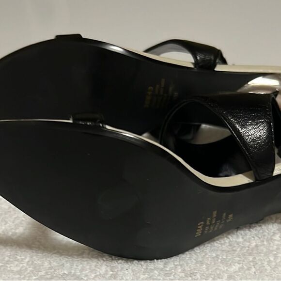 Cami International black sandal silver heels patent leather 7.5 M FIRM on PRICE - Picture 6 of 8